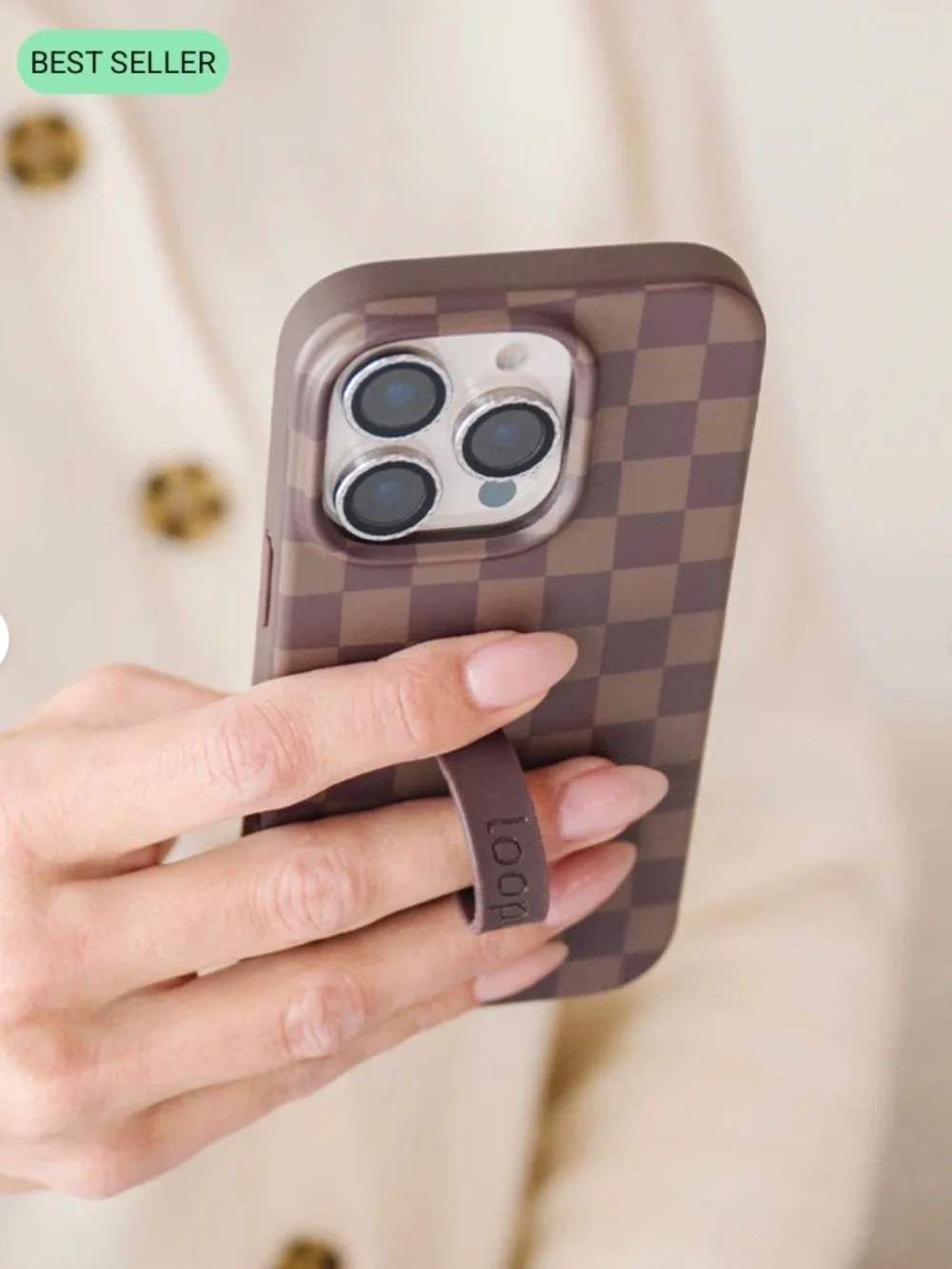 Loopy iPhone 14 Cocoa Checkered Case